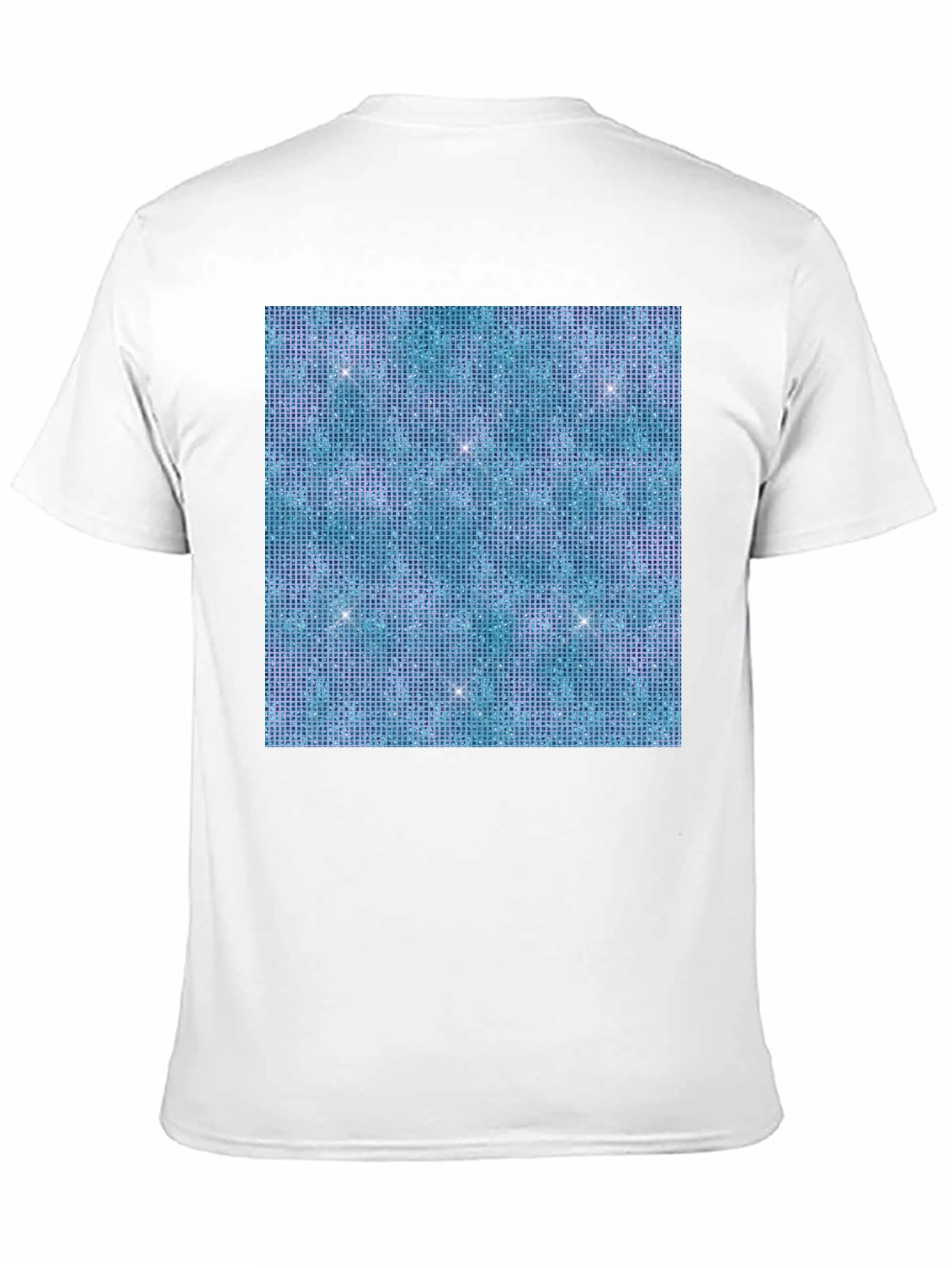 Aqua Glitter Pattern Black T-Shirt