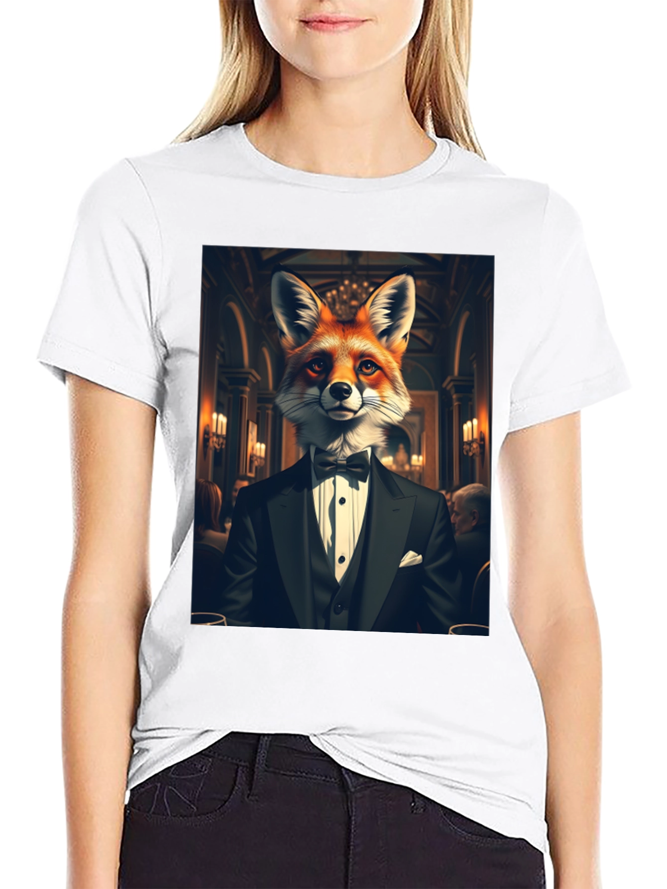 Fox in Tuxedo Graphic Tee - Classy Style