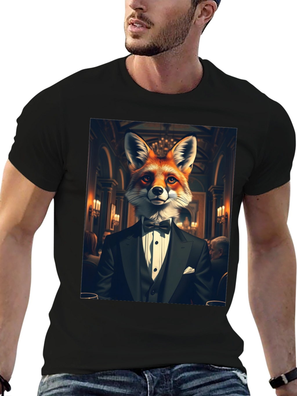 Fox in Tuxedo Graphic Tee - Classy Style