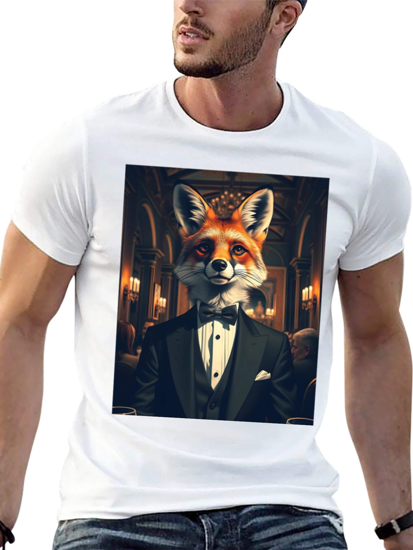 Fox in Tuxedo Graphic Tee - Classy Style