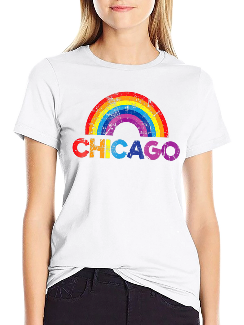 Chicago Rainbow Graphic T-Shirt