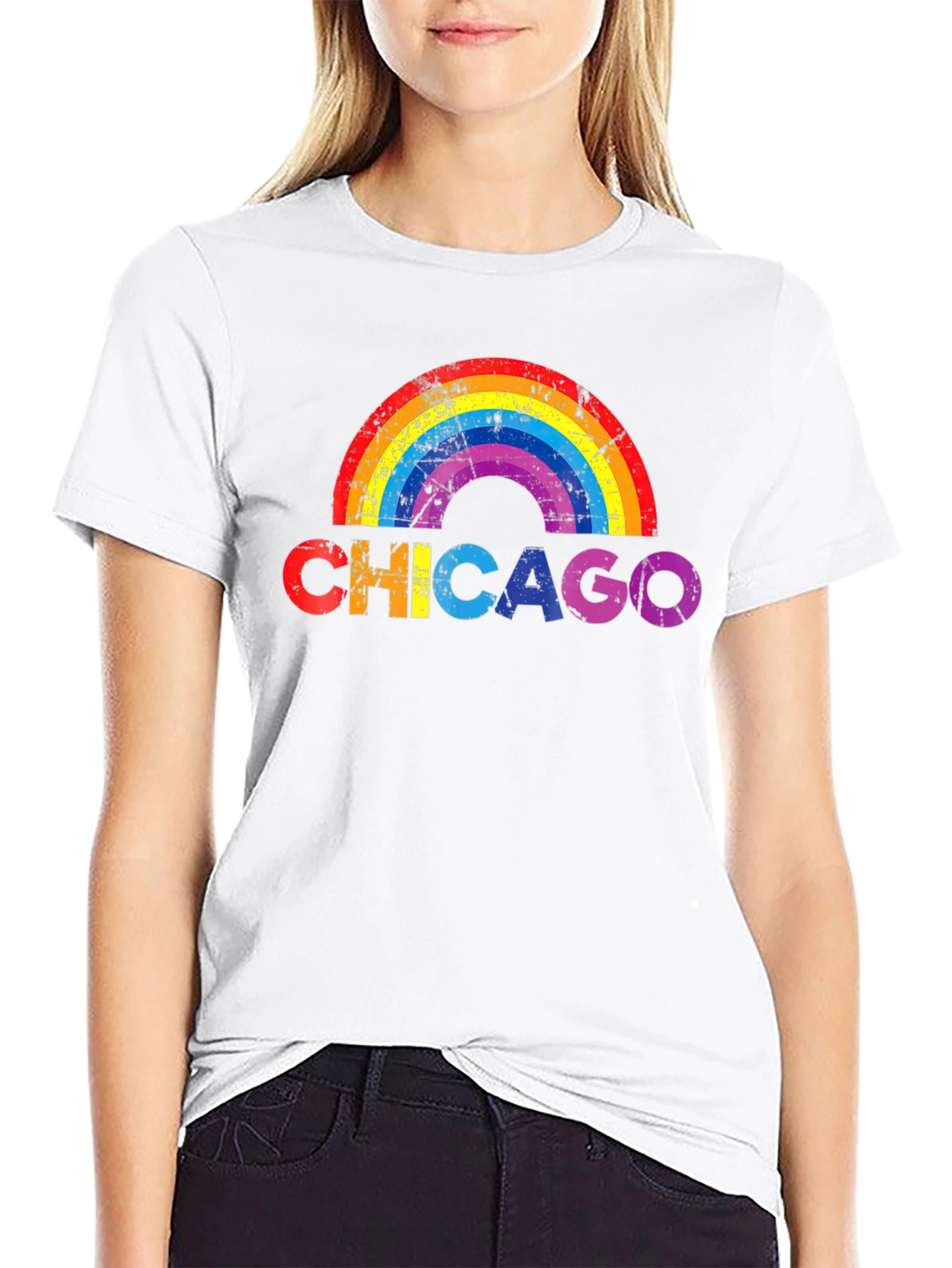 Chicago Rainbow Graphic T-Shirt