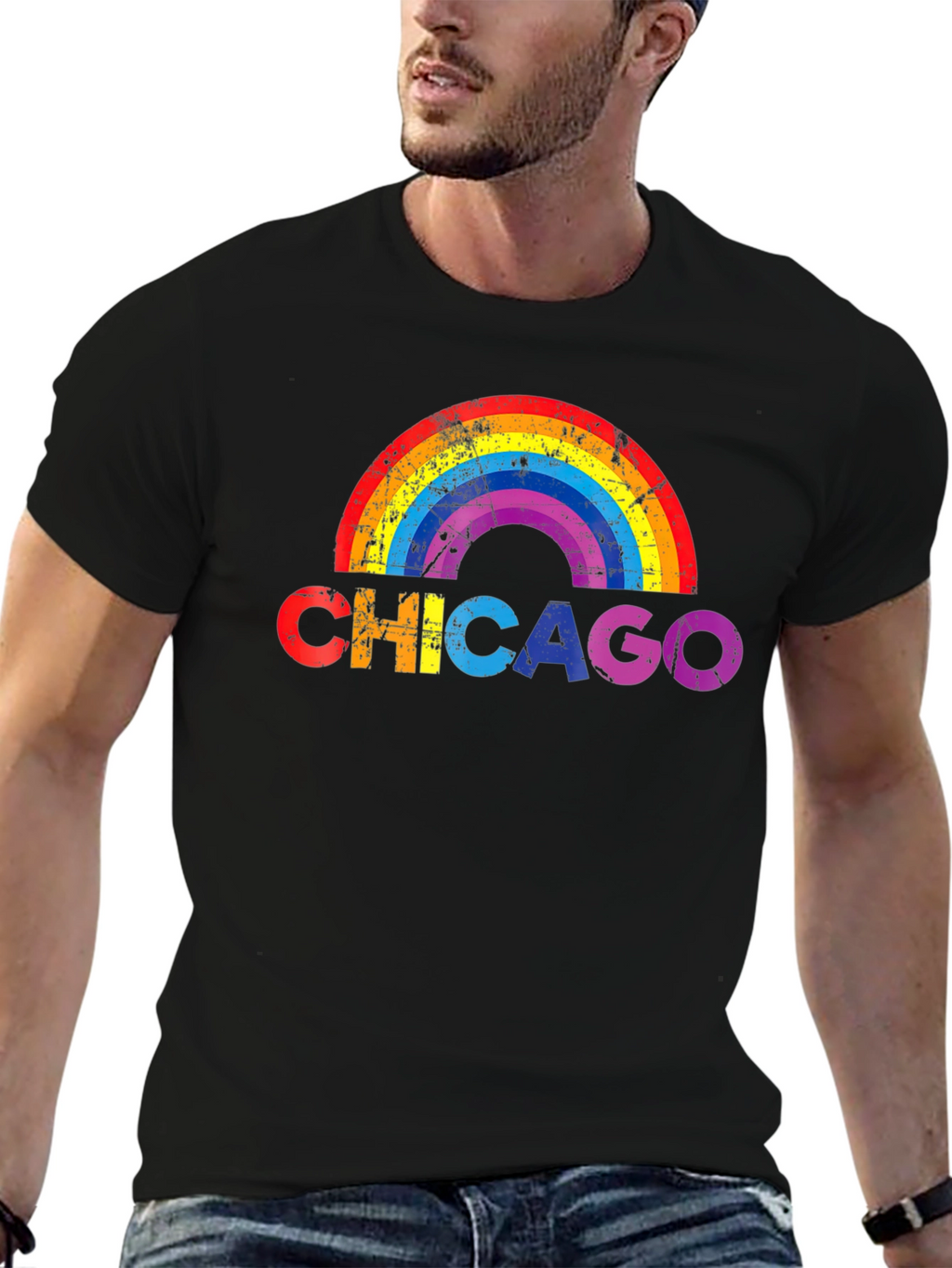 Chicago Rainbow Graphic T-Shirt
