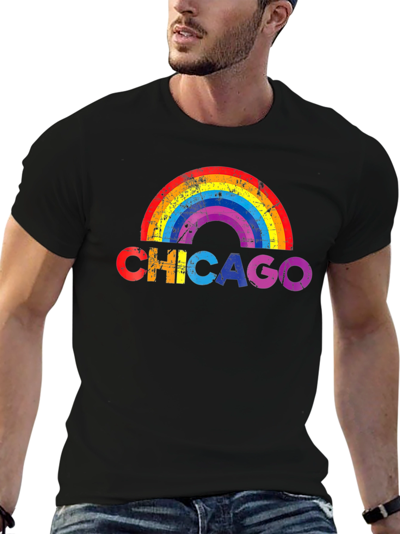 Chicago Rainbow Graphic T-Shirt