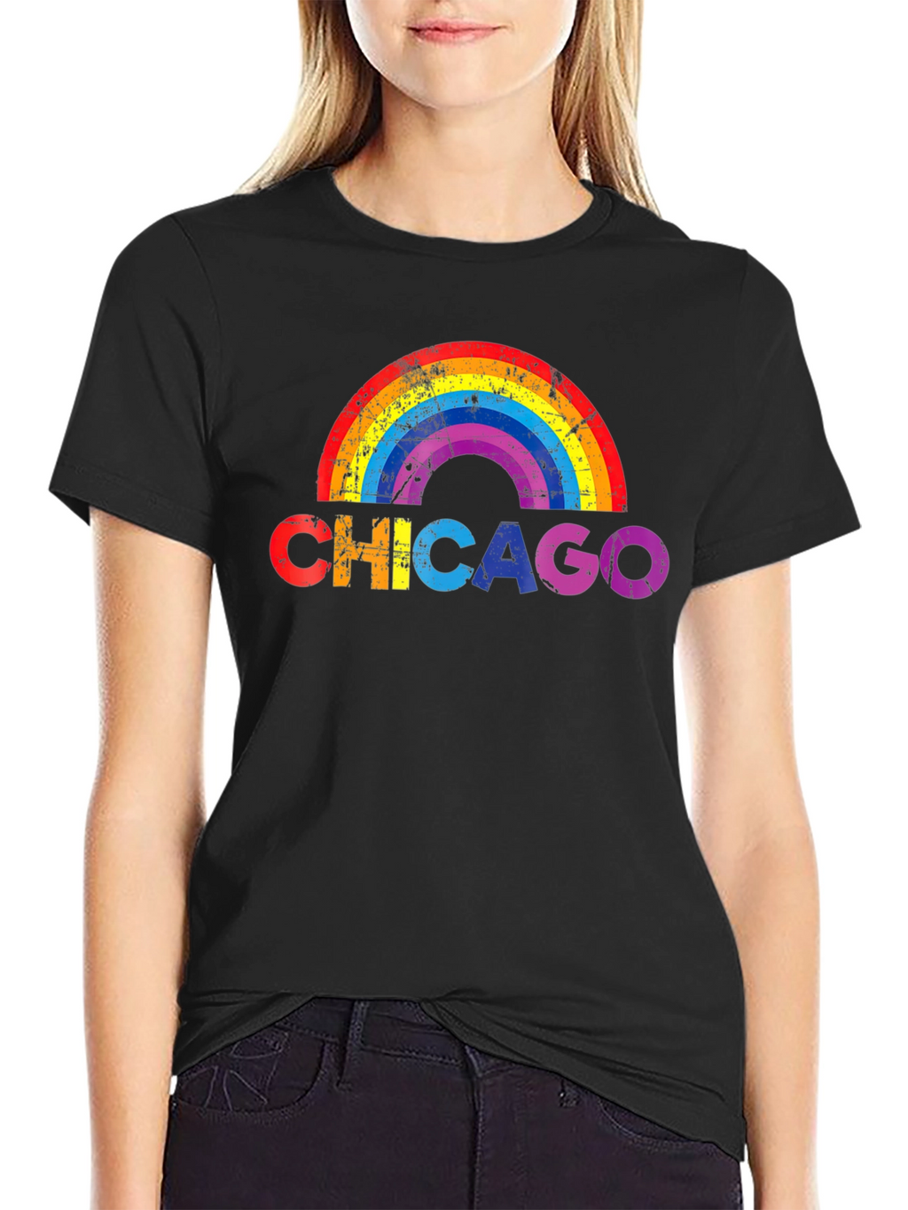 Chicago Rainbow Graphic T-Shirt