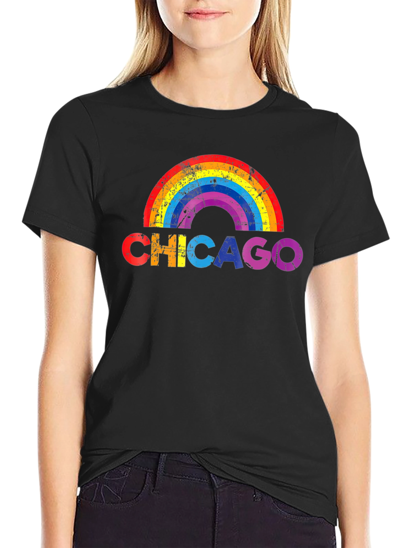 Chicago Rainbow Graphic T-Shirt