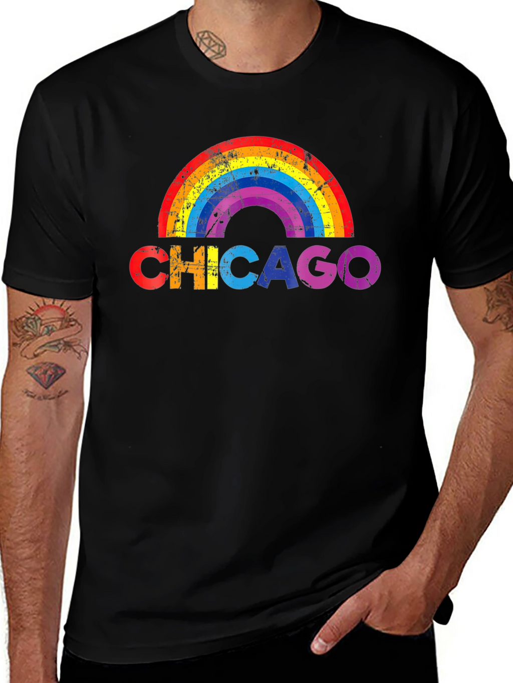 Chicago Rainbow Graphic T-Shirt