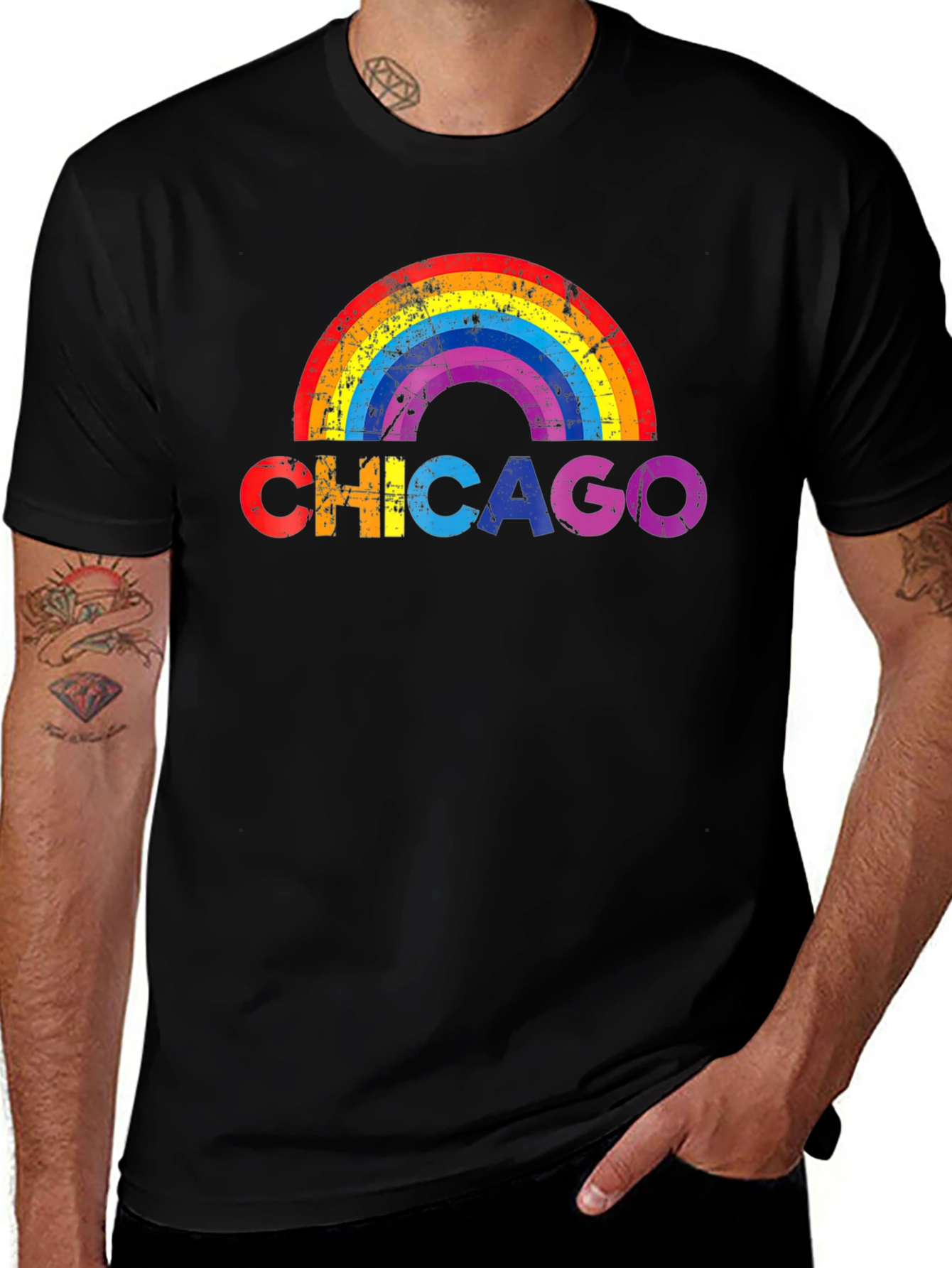 Chicago Rainbow Graphic T-Shirt