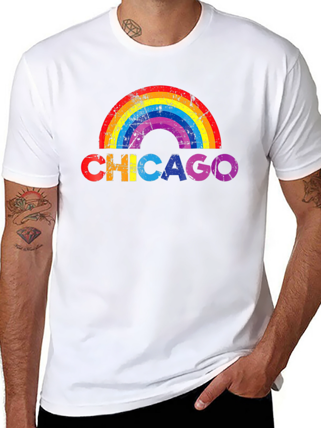 Chicago Rainbow Graphic T-Shirt