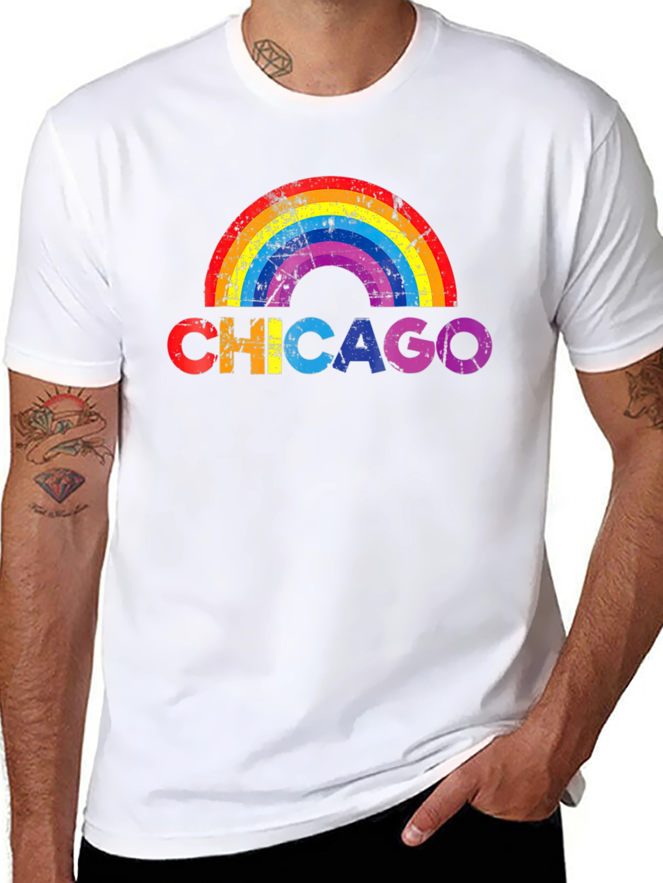 Chicago Rainbow Graphic T-Shirt