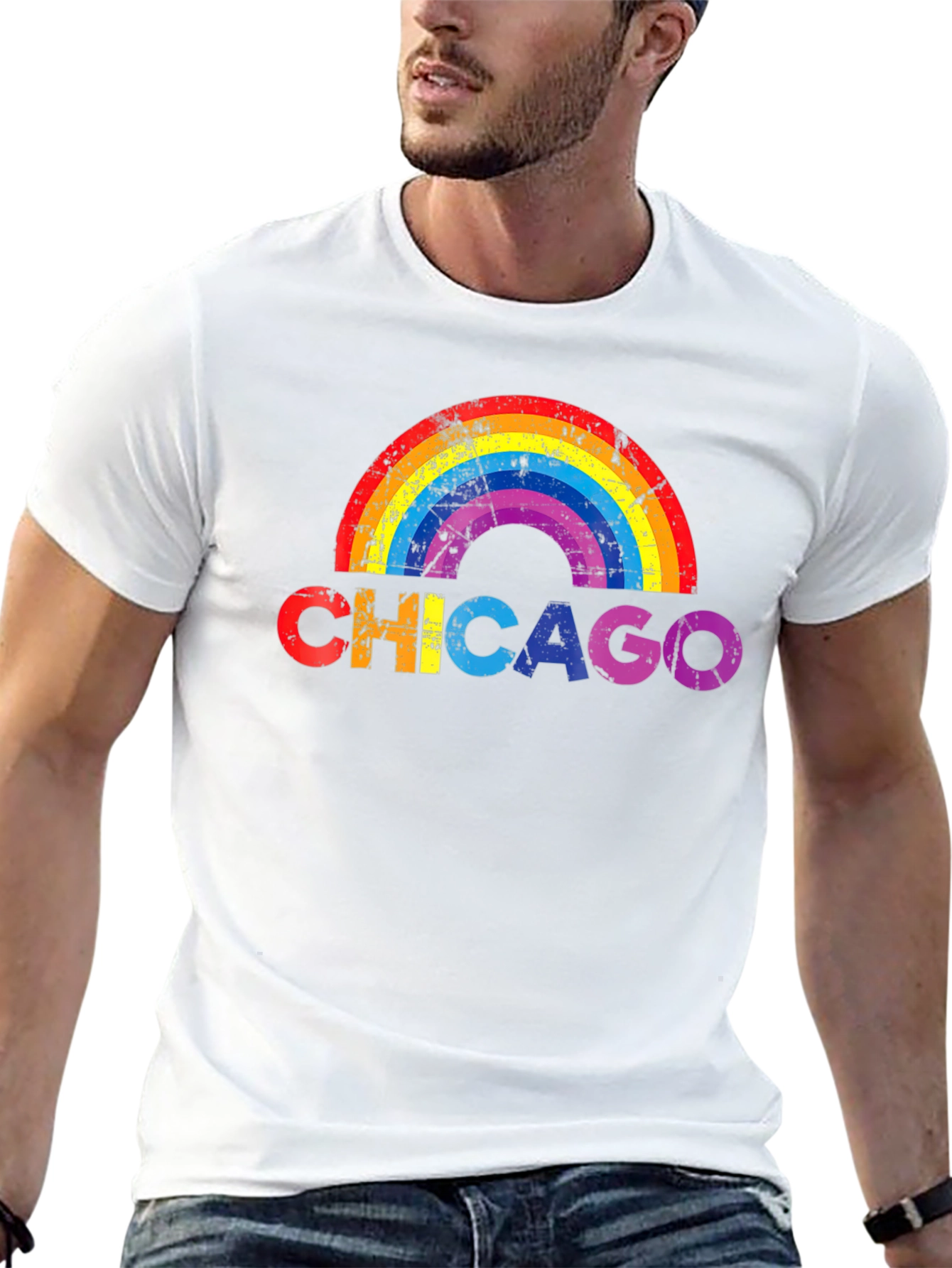 Chicago Rainbow Graphic T-Shirt