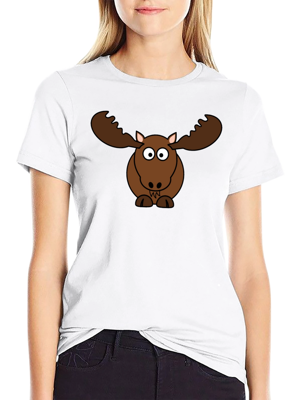 Funny Moose Cartoon Graphic Tee
