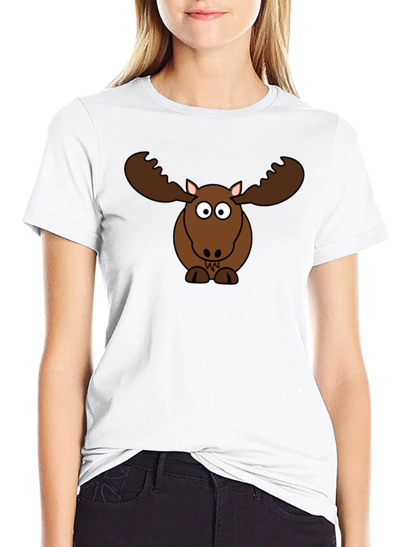 Funny Moose Cartoon Graphic Tee