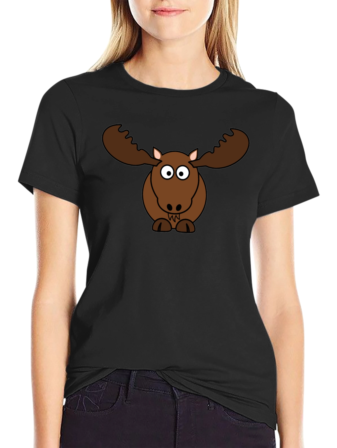 Funny Moose Cartoon Graphic Tee