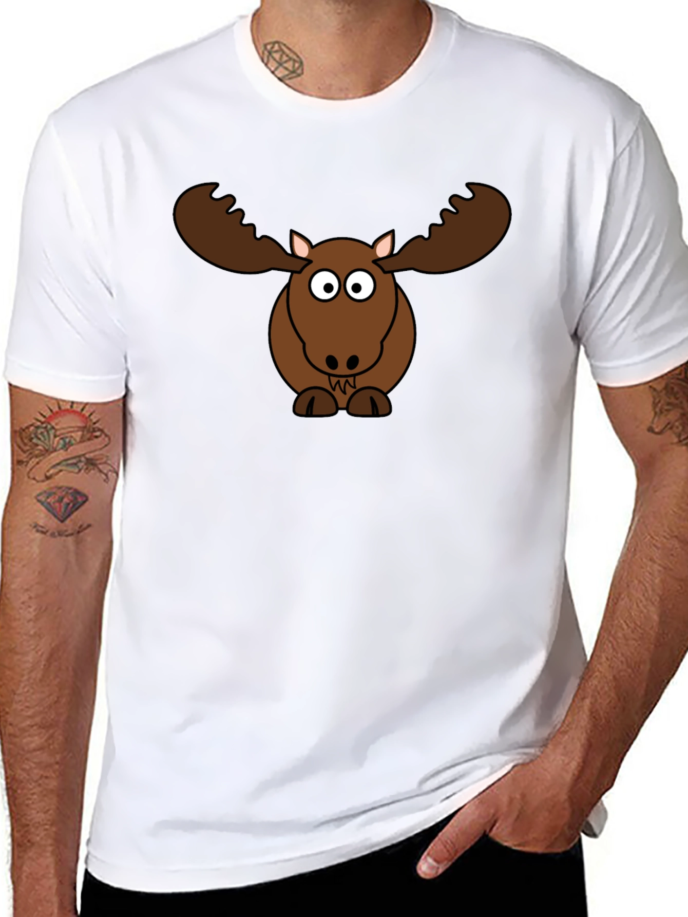 Funny Moose Cartoon Graphic Tee