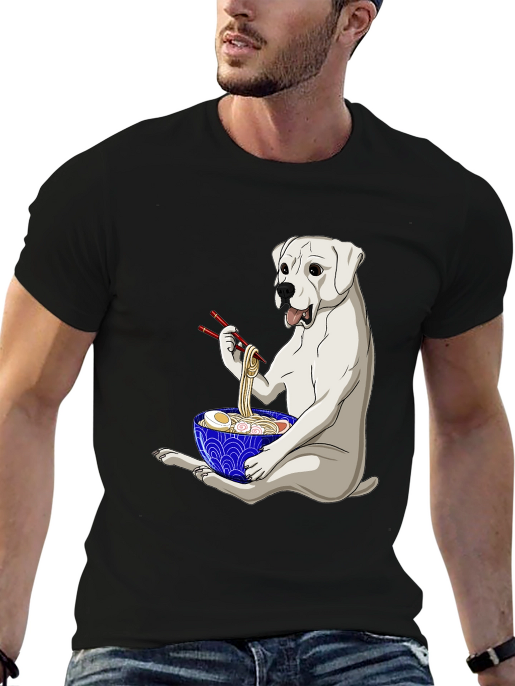 Dog Eating Ramen T-Shirt