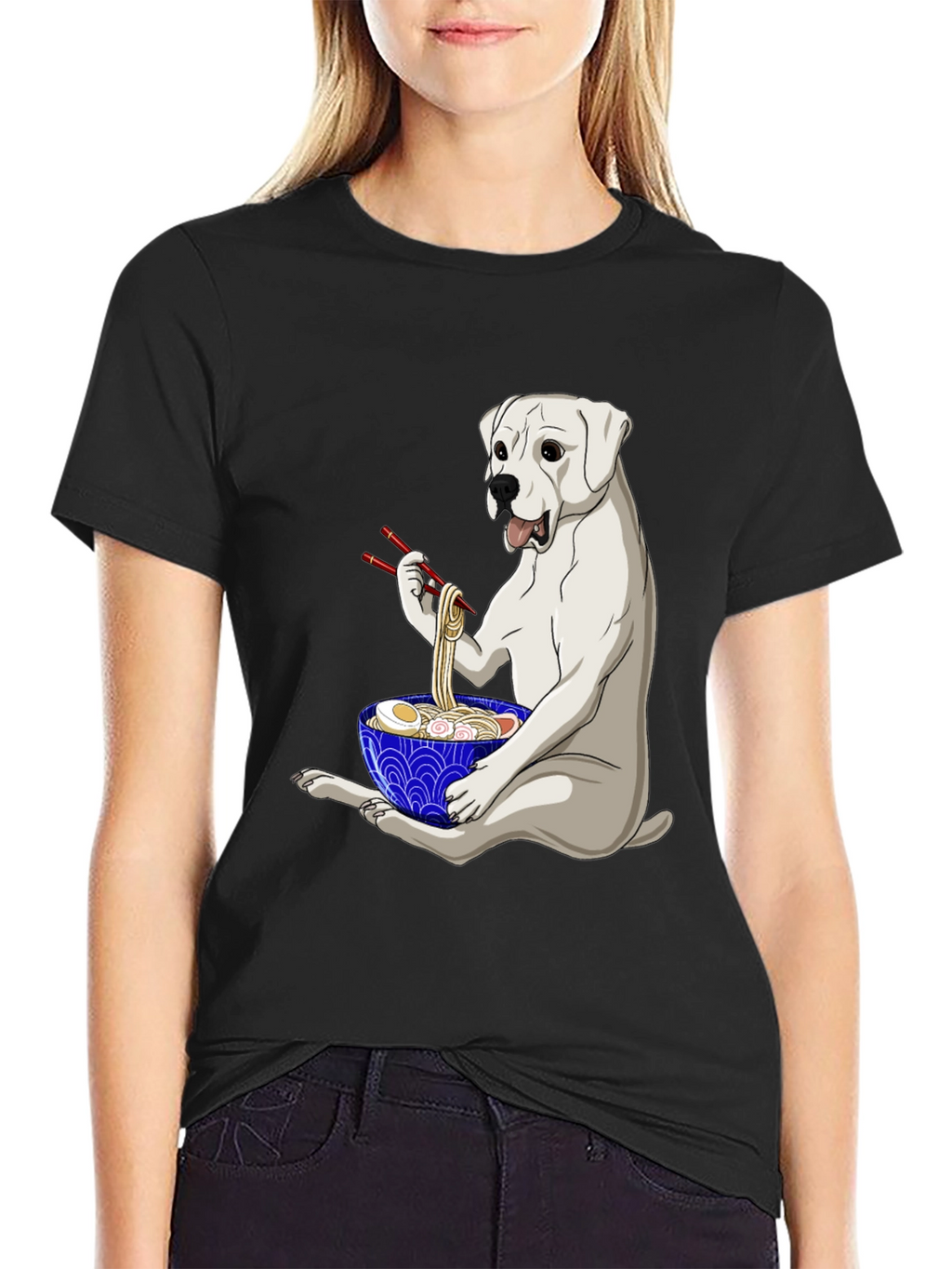 Dog Eating Ramen T-Shirt