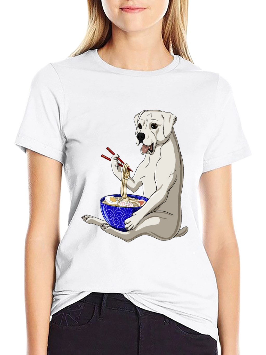 Dog Eating Ramen T-Shirt