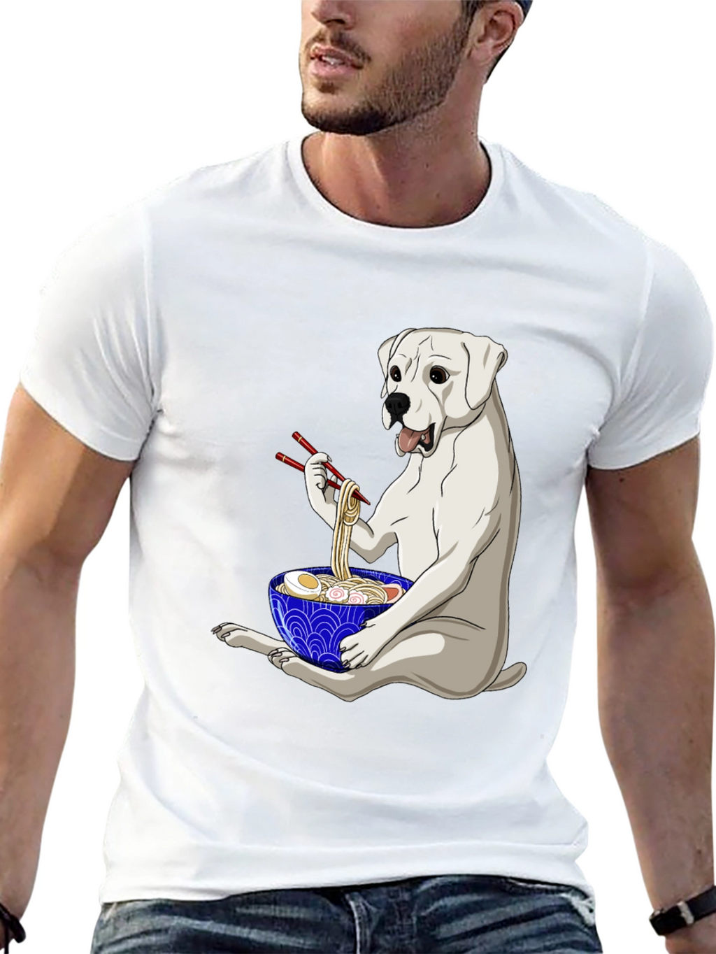 Dog Eating Ramen T-Shirt
