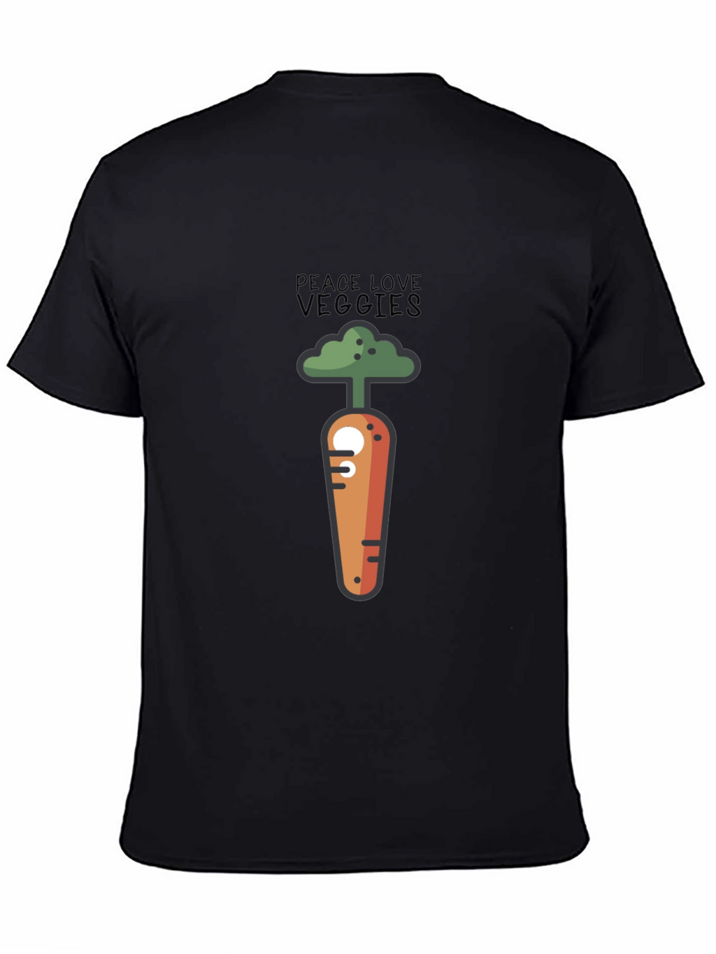 Peace Love Veggies Graphic T-Shirt - Black