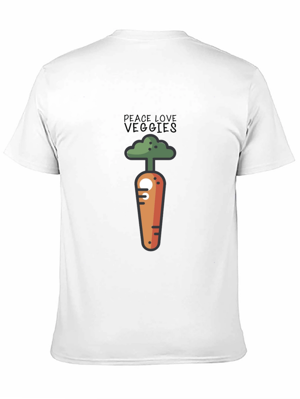 Peace Love Veggies Graphic T-Shirt - Black