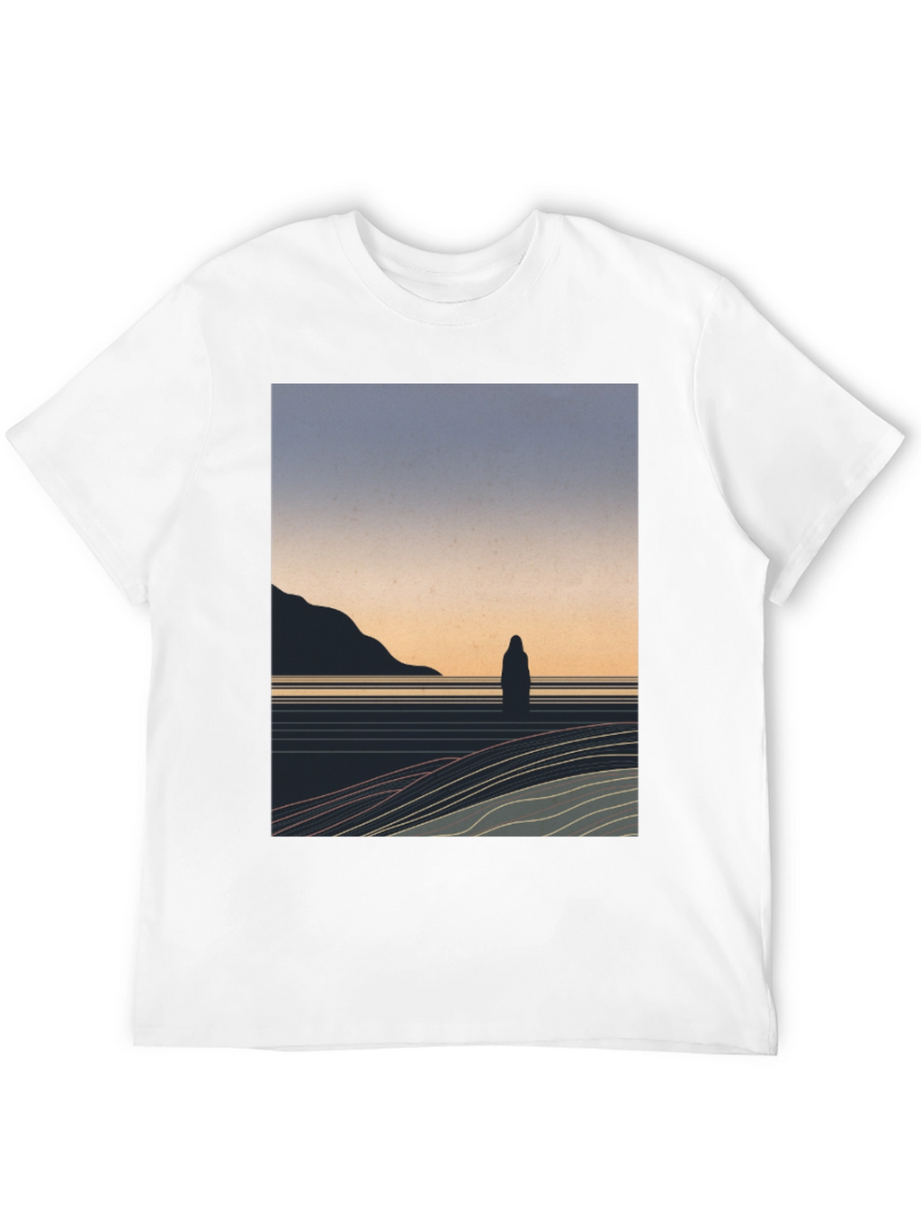 Minimalist Landscape Graphic T-Shirt - Black