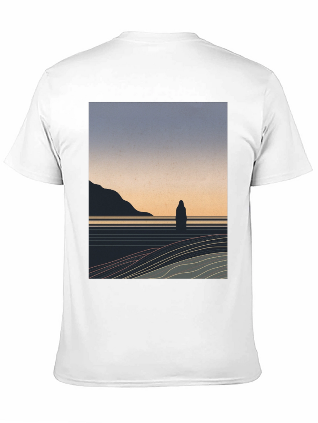 Minimalist Landscape Graphic T-Shirt - Black