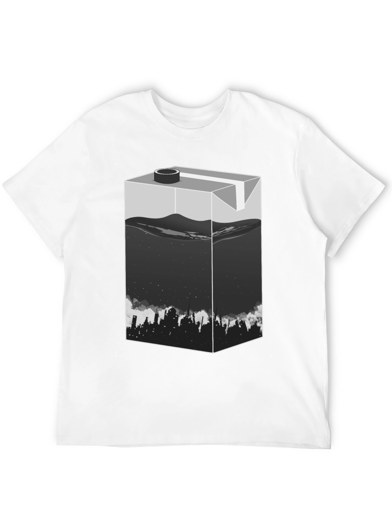 Urban T-Shirt: Milk Carton Cityscape Design