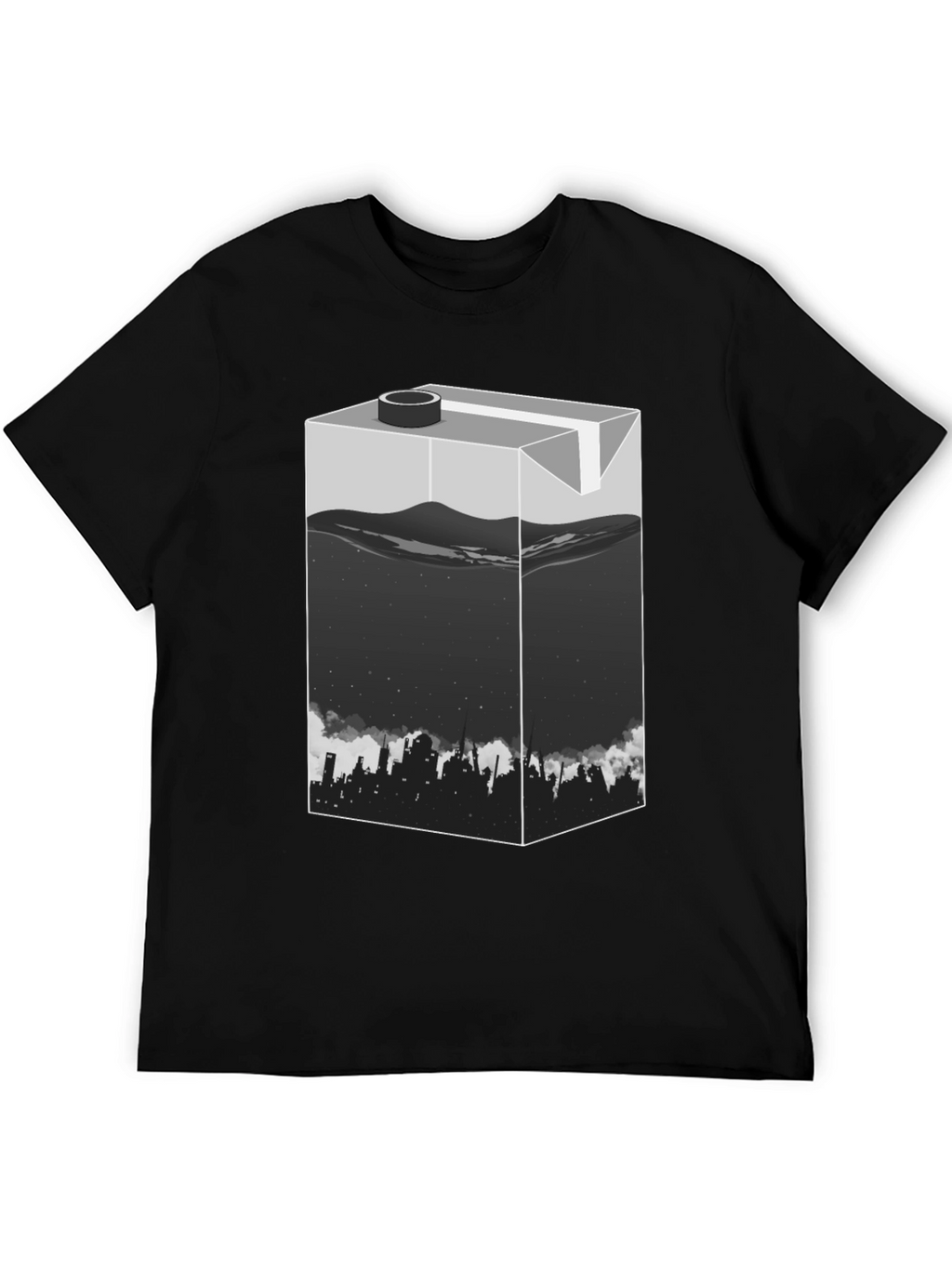 Urban T-Shirt: Milk Carton Cityscape Design