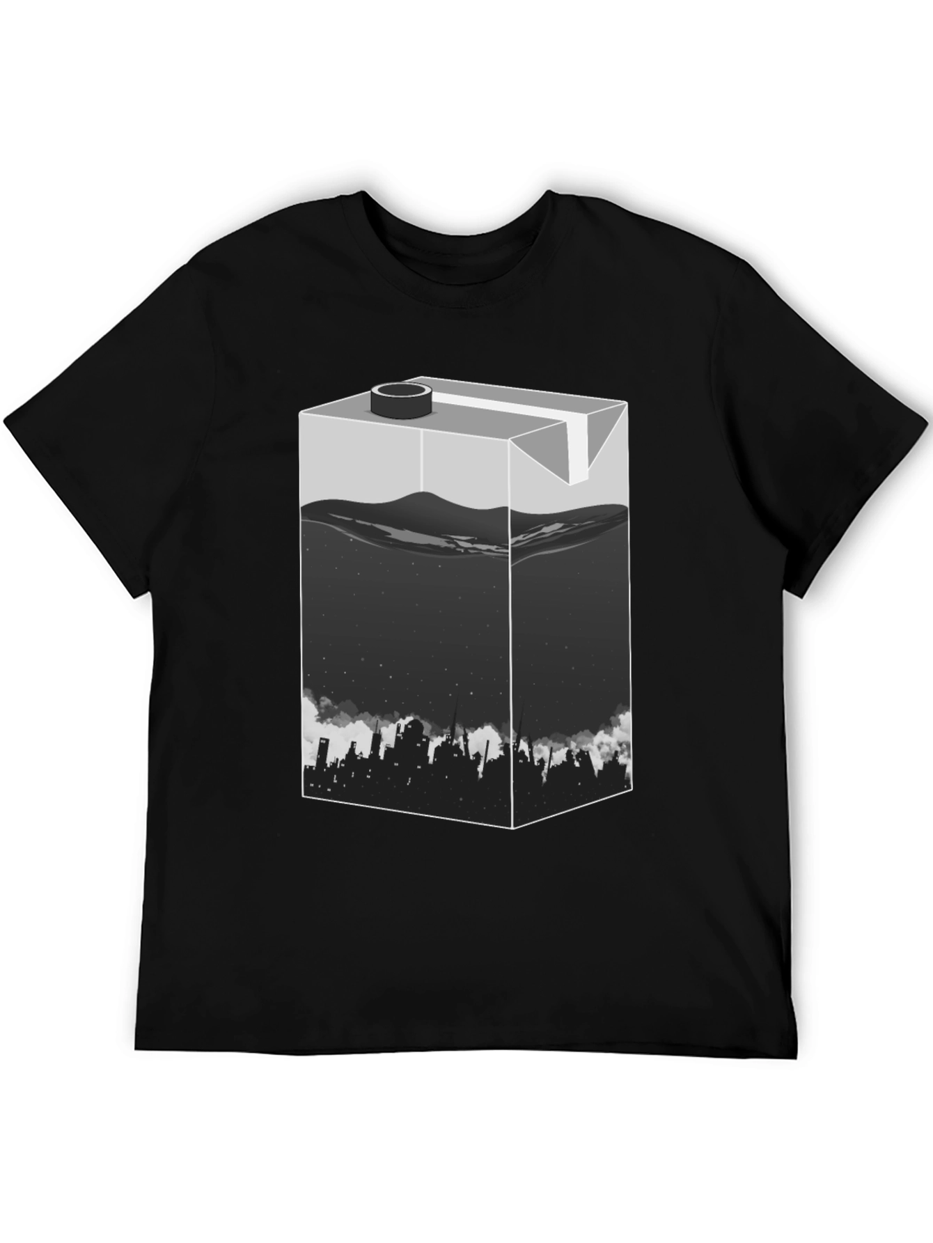 Urban T-Shirt: Milk Carton Cityscape Design