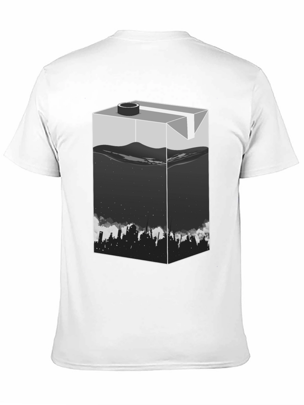 Urban T-Shirt: Milk Carton Cityscape Design
