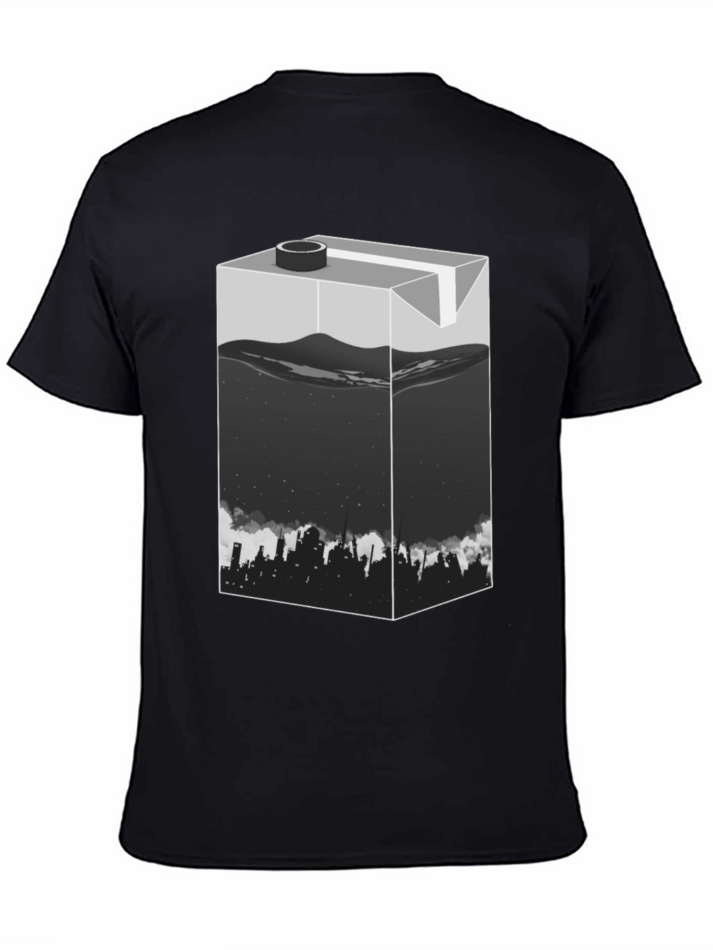 Urban T-Shirt: Milk Carton Cityscape Design