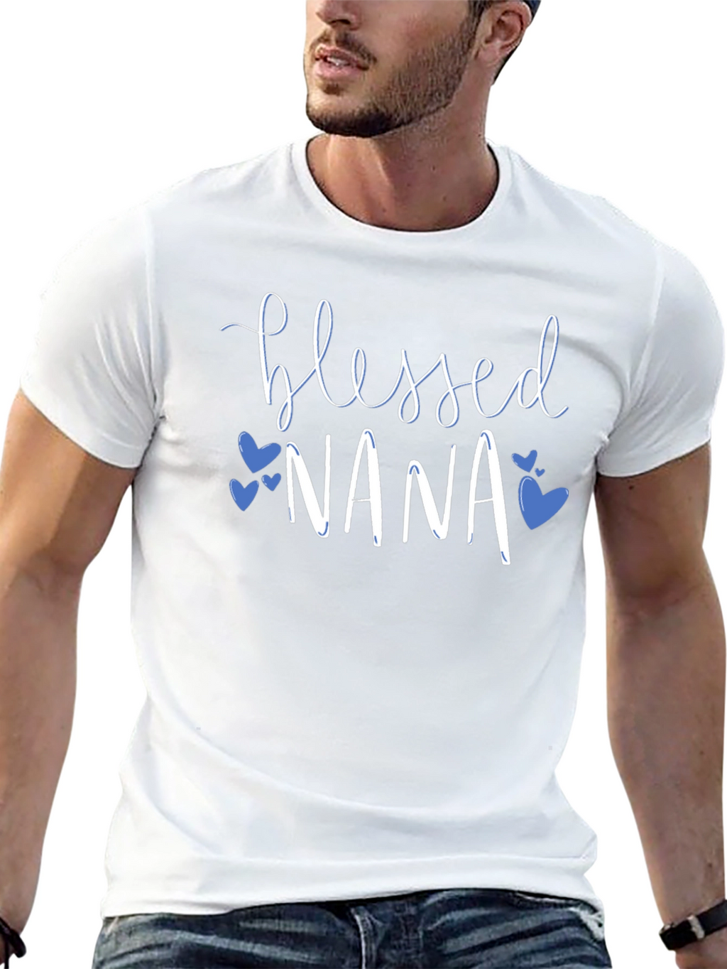 Blessed Nana T-Shirt - Cute Heart Graphic Tee