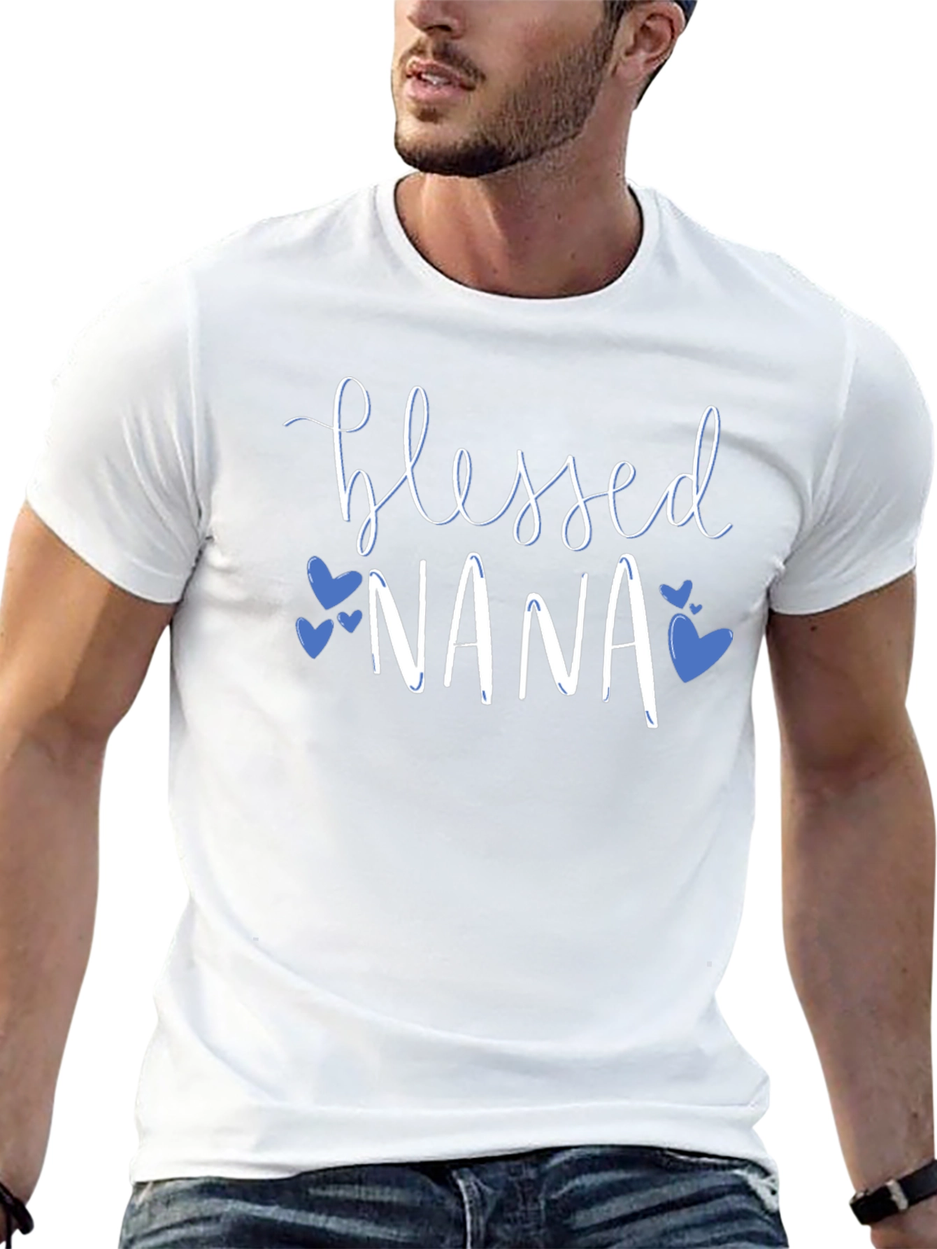 Blessed Nana T-Shirt - Cute Heart Graphic Tee