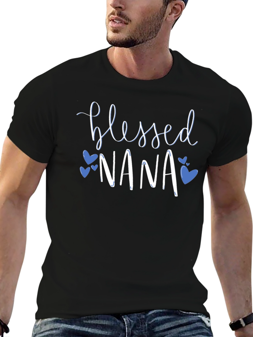 Blessed Nana T-Shirt - Cute Heart Graphic Tee