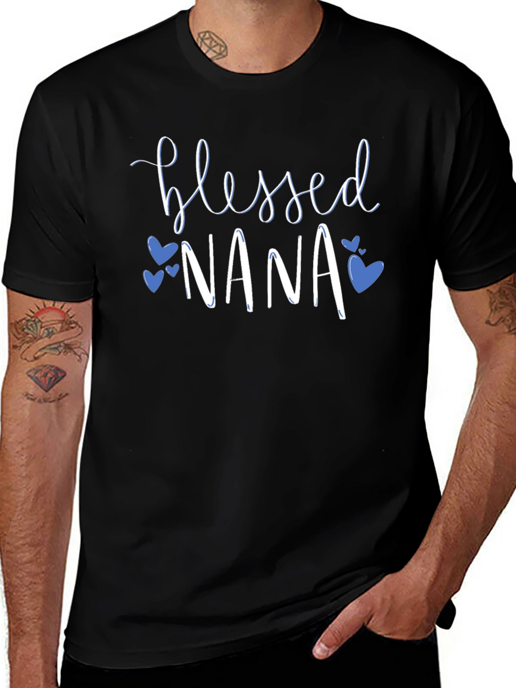 Blessed Nana T-Shirt - Cute Heart Graphic Tee