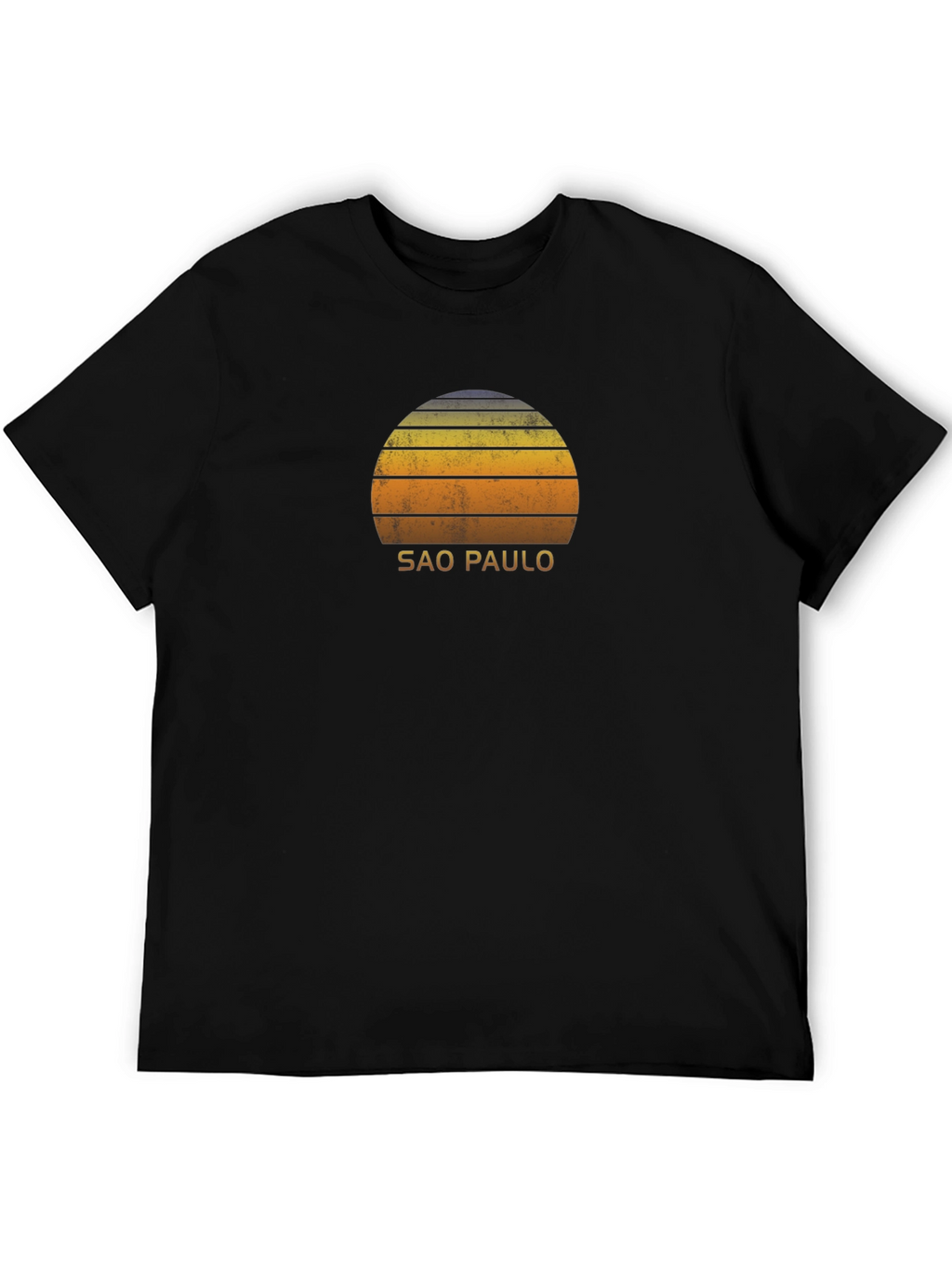 Sao Paulo Retro Sunset Graphic T-Shirt - Black