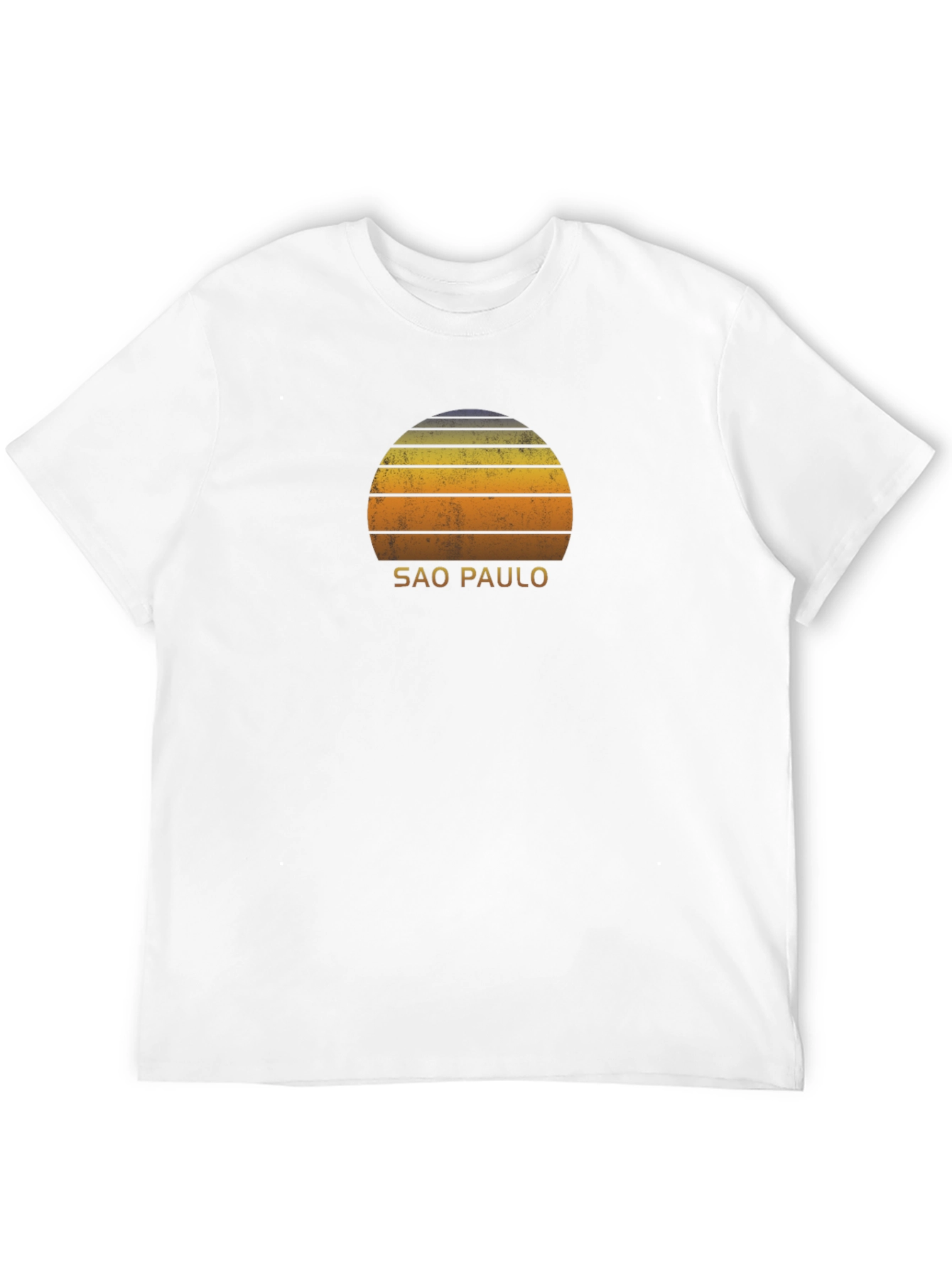 Sao Paulo Retro Sunset Graphic T-Shirt - Black