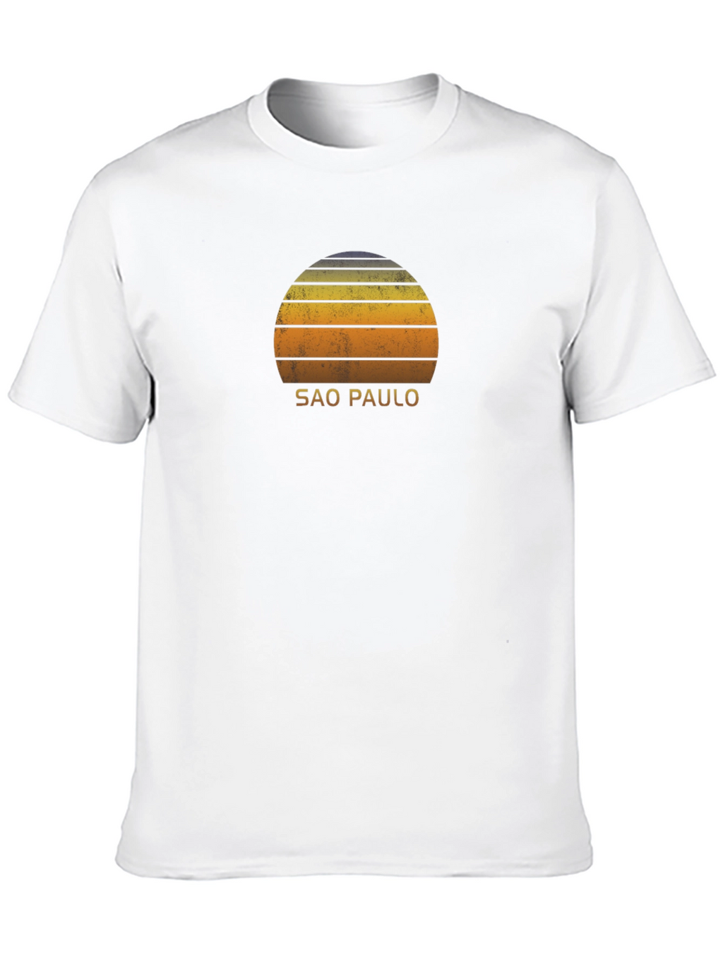Sao Paulo Retro Sunset Graphic T-Shirt - Black