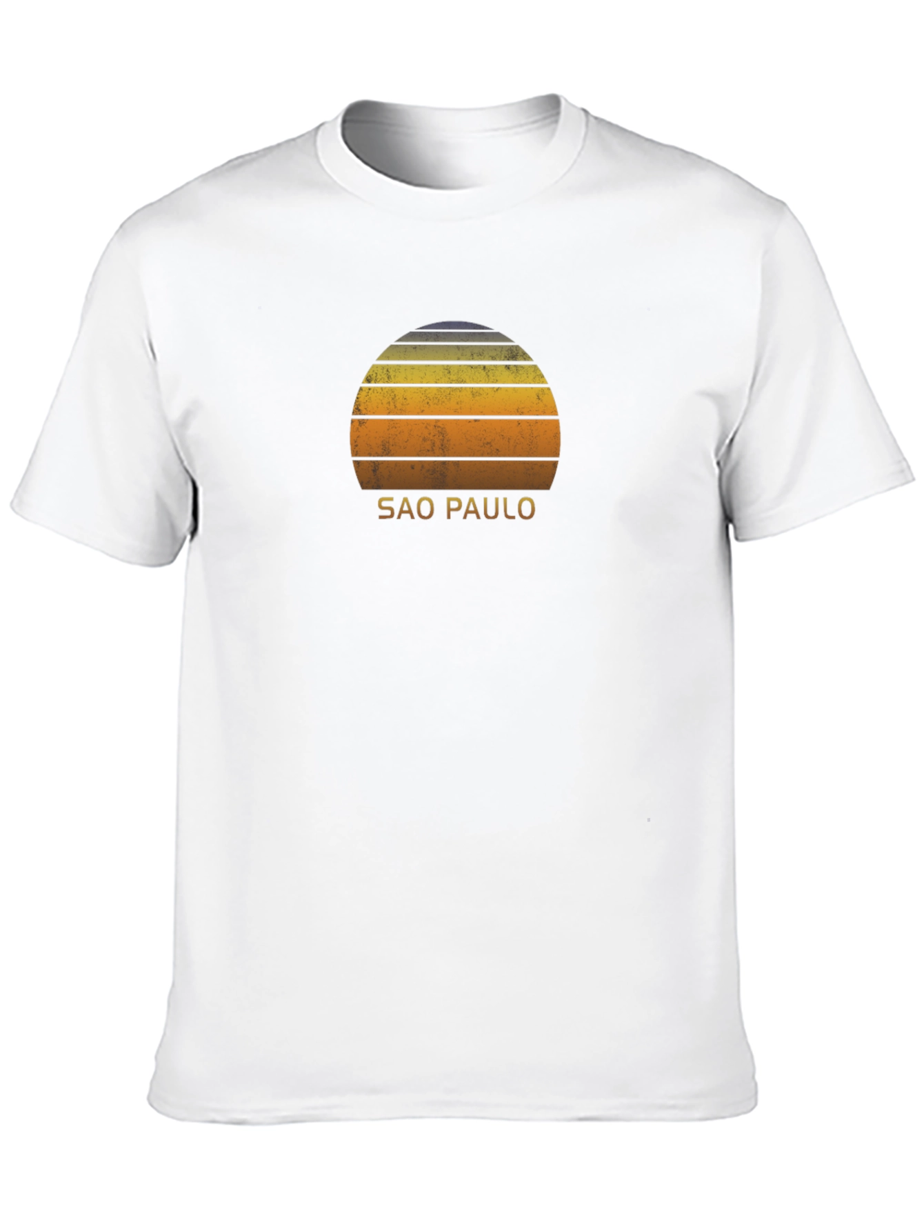 Sao Paulo Retro Sunset Graphic T-Shirt - Black