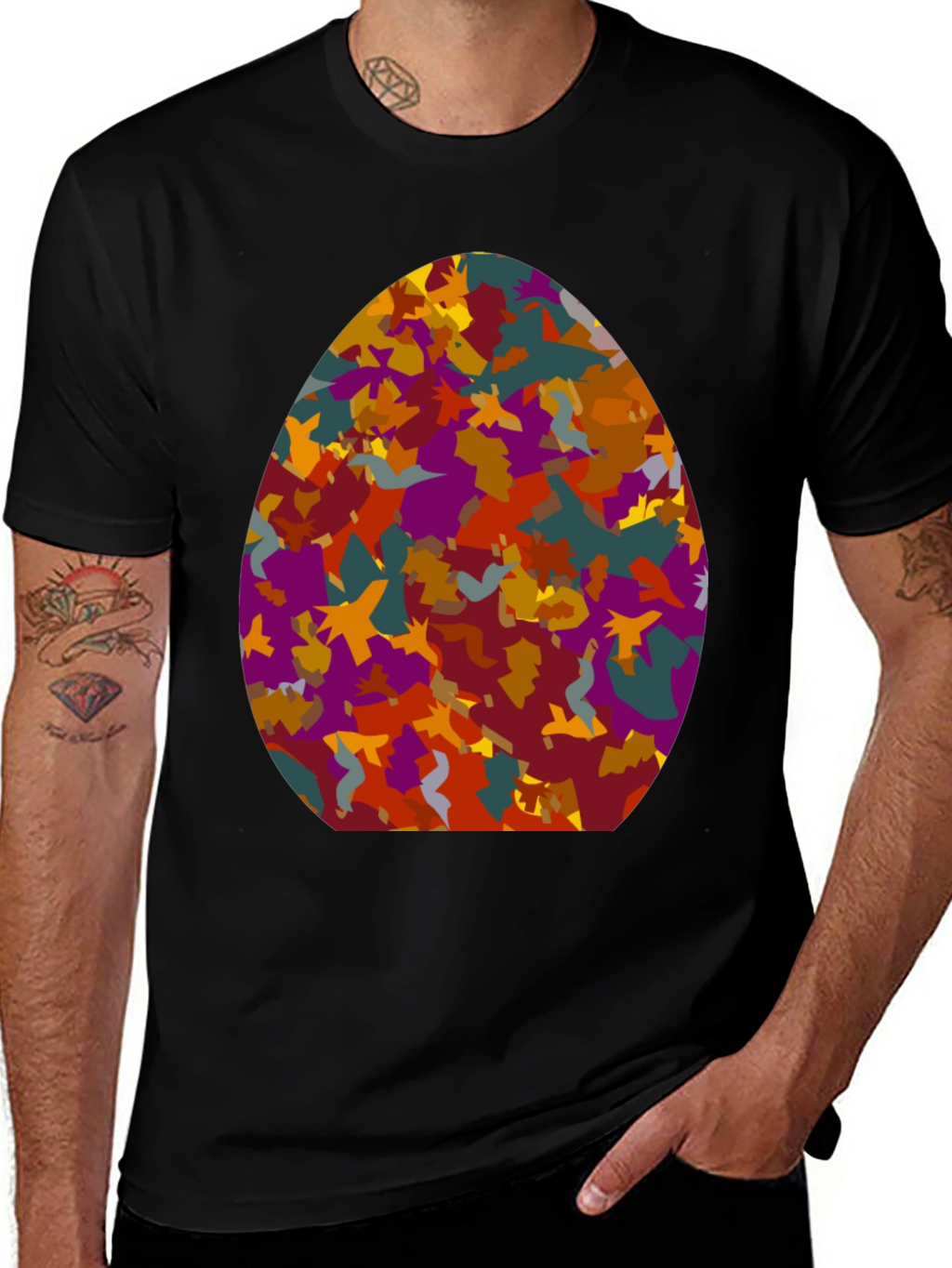 Abstract Easter Egg Tee - Novelty Design
