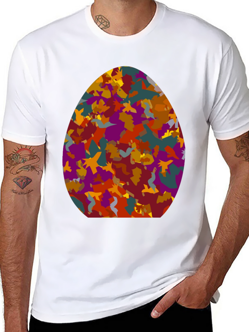 Abstract Easter Egg Tee - Novelty Design