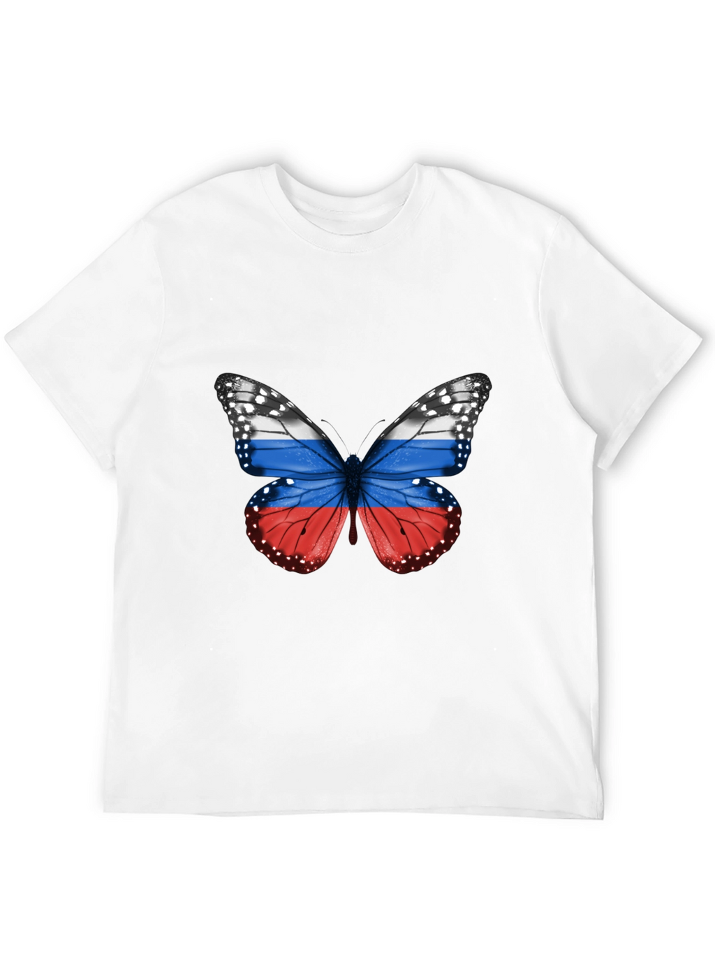 Russian Flag Butterfly Graphic Tee