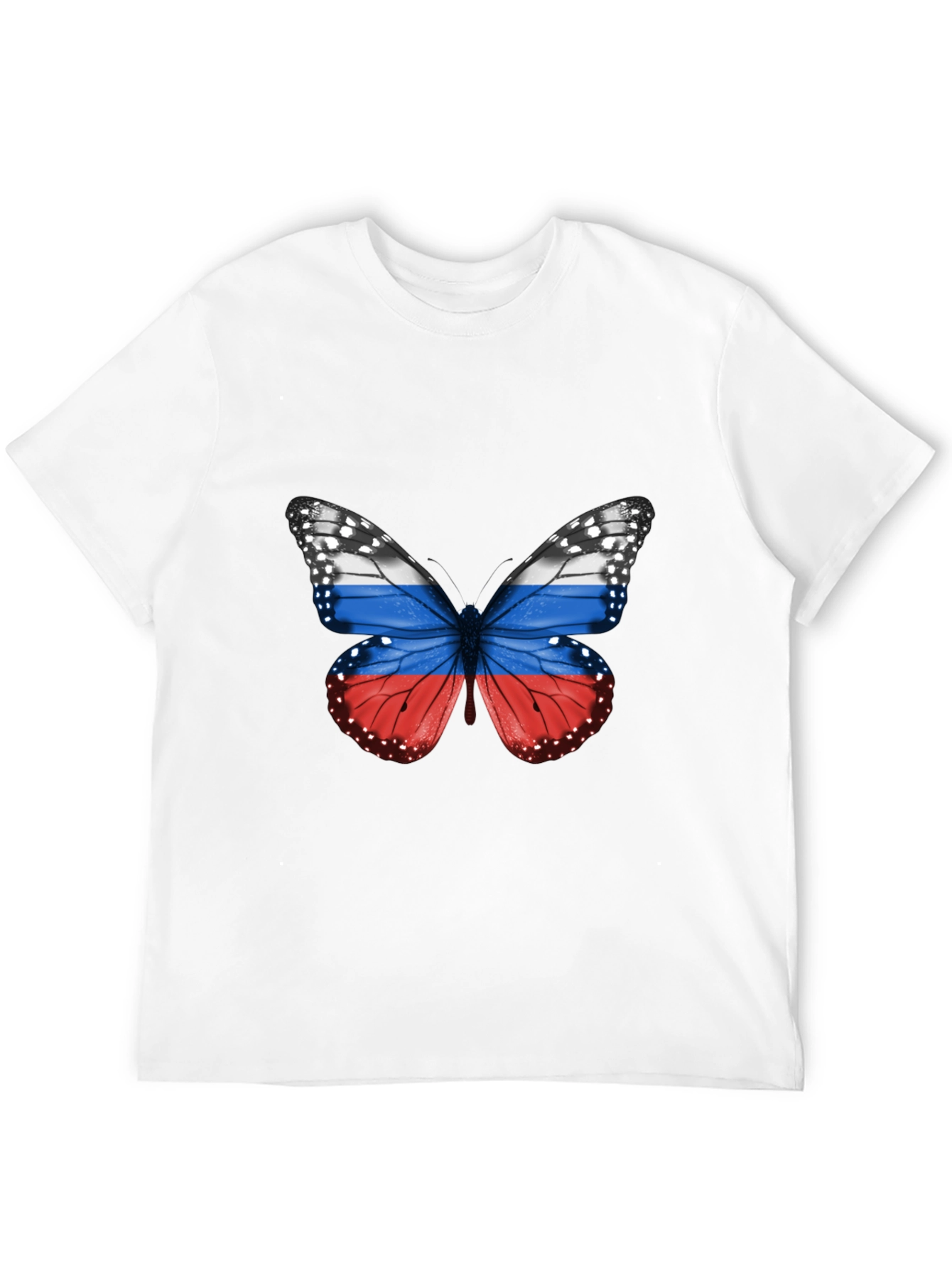 Russian Flag Butterfly Graphic Tee