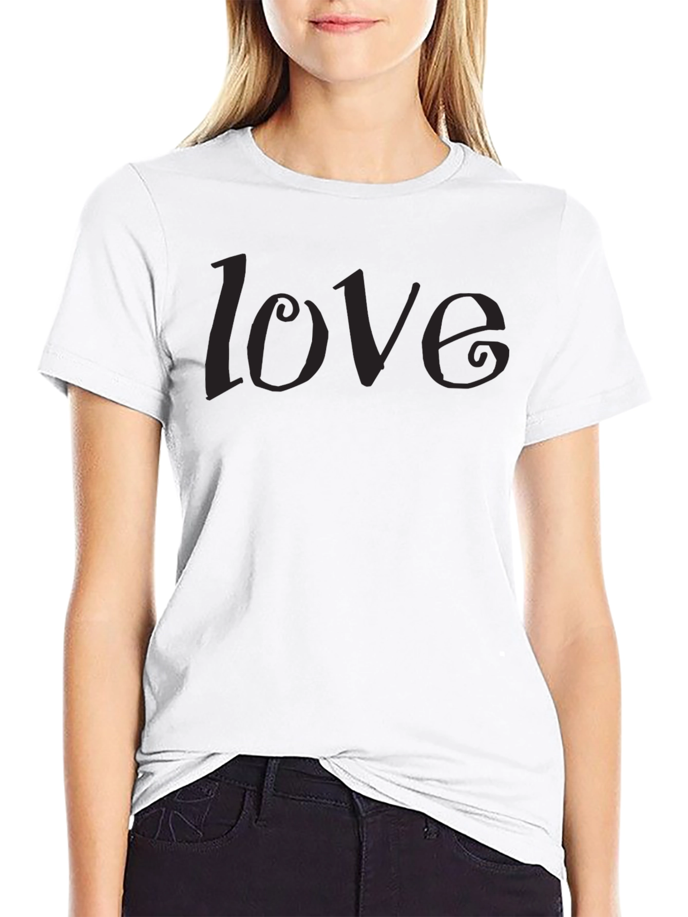 Love Graphic Black T-Shirt Casual Wear