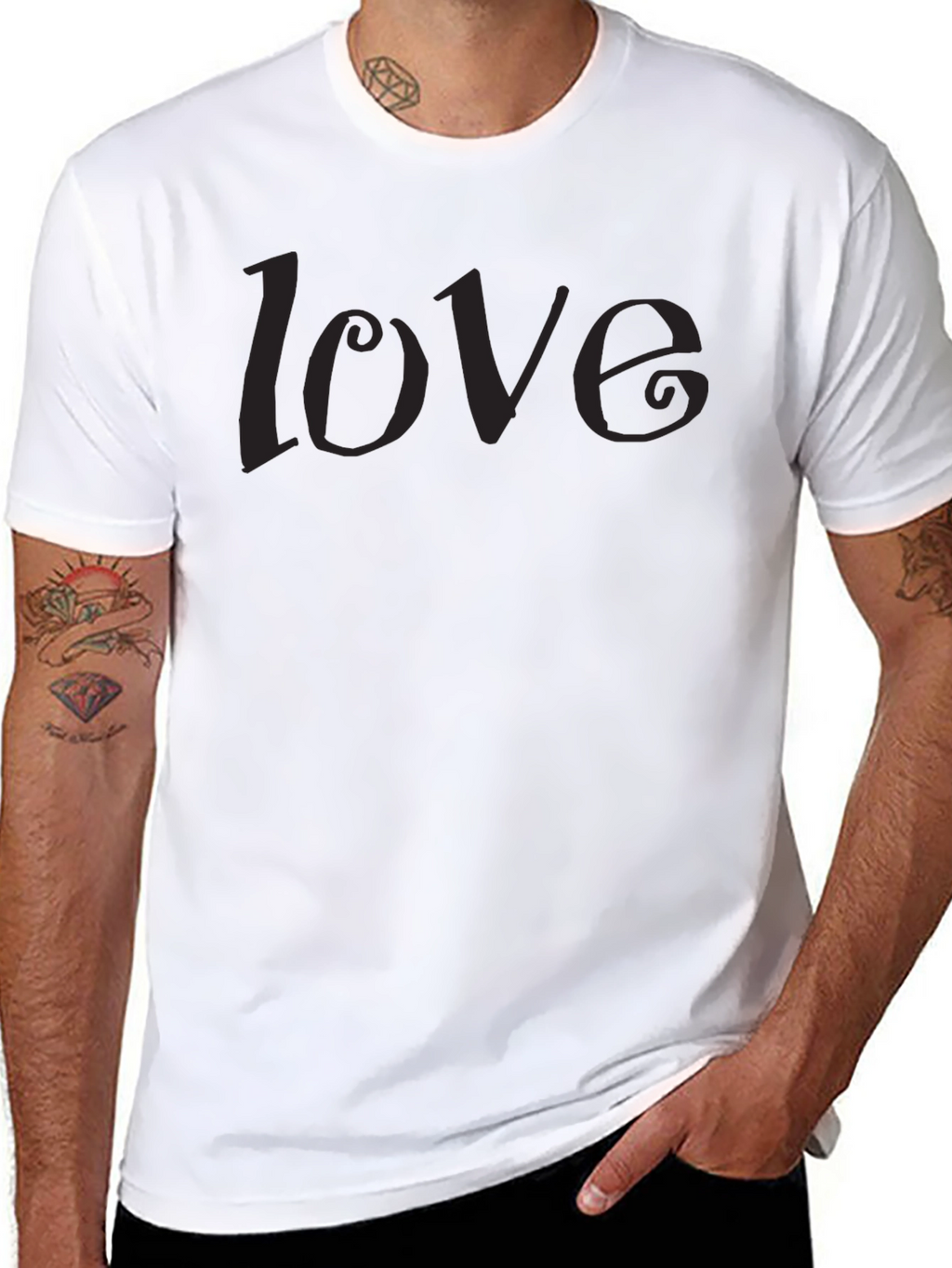 Love Graphic Black T-Shirt Casual Wear