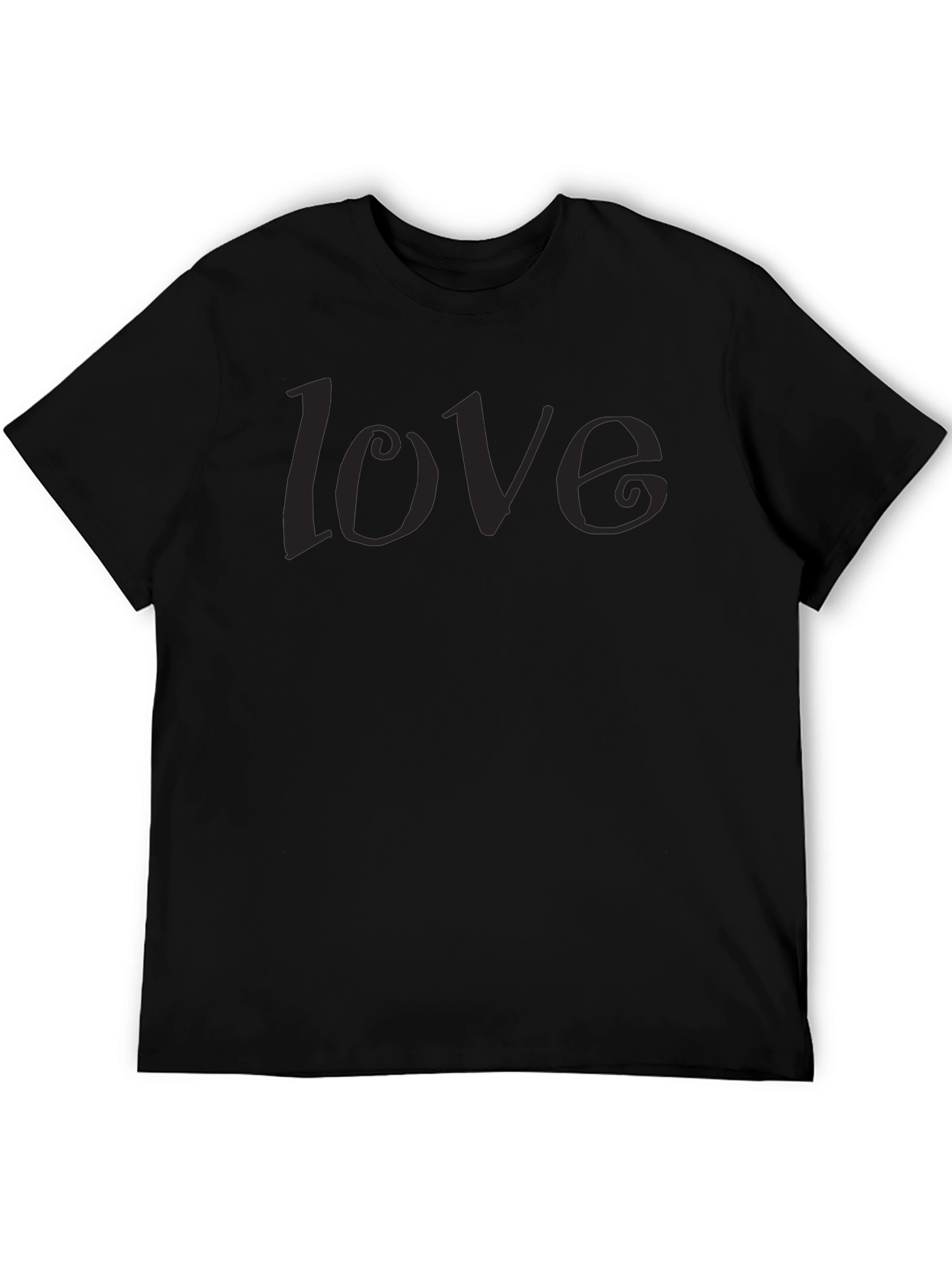Love Graphic Black T-Shirt Casual Wear