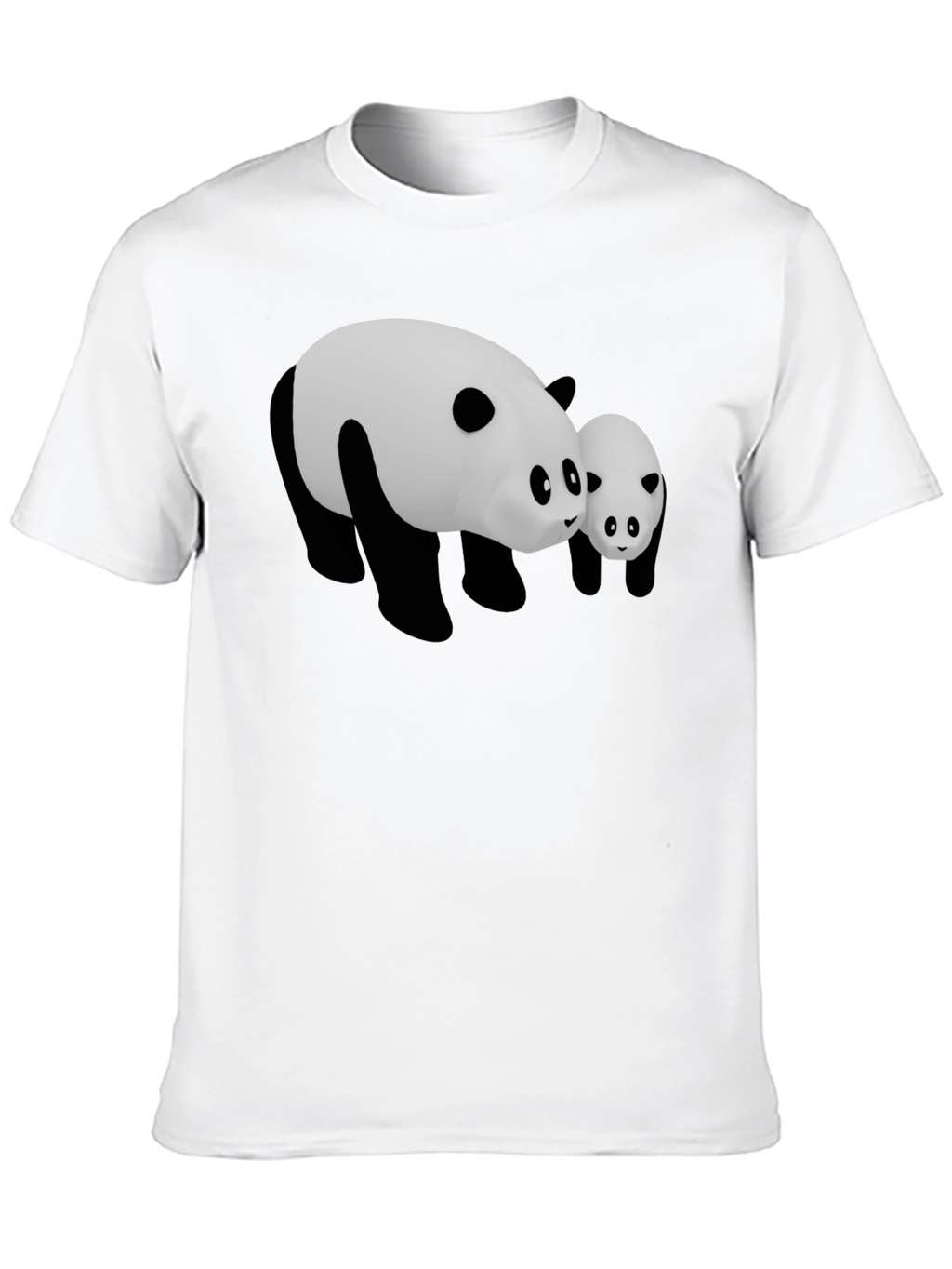 Cute Panda Bear Graphic Black T-Shirt