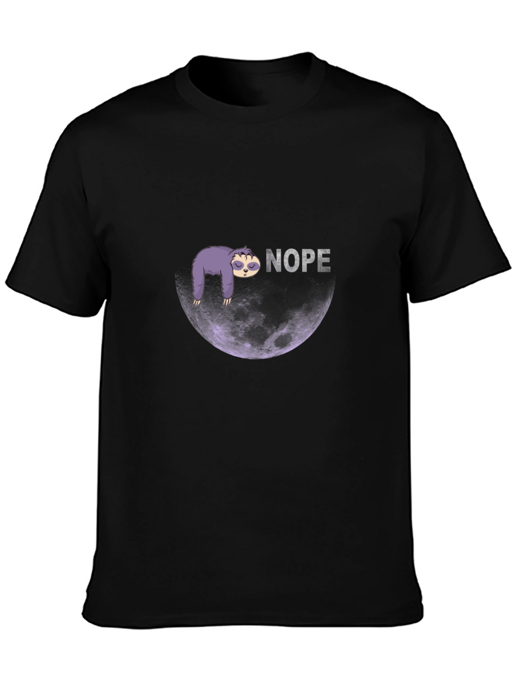 Nope Sloth Graphic Tee - Lazy Moon T-Shirt