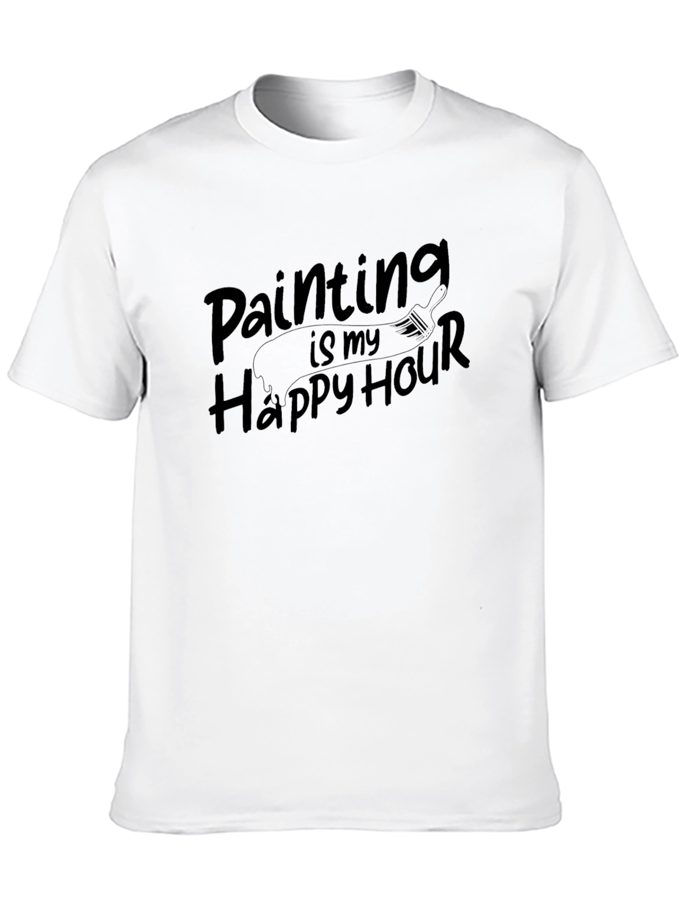 Painting is My Happy Hour Black T-Shirt